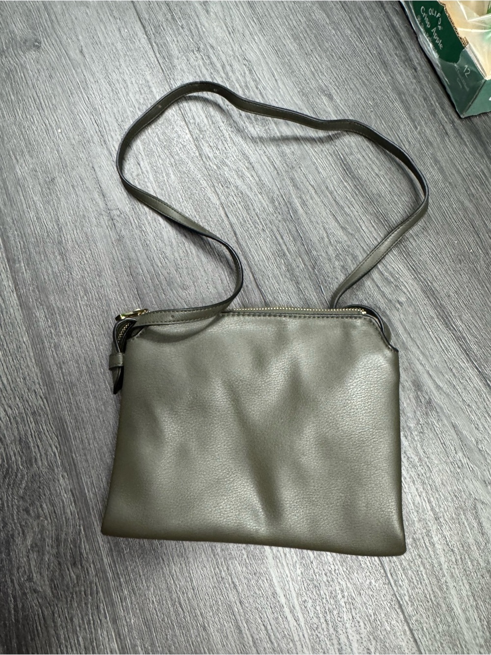 Classic Minimalist Crossbody Bag in Olive Green